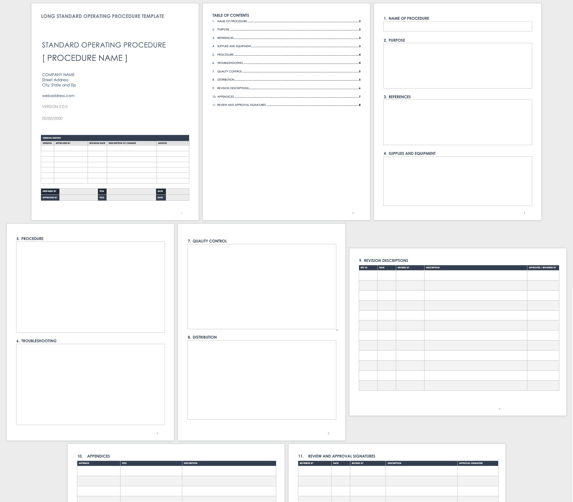 Long SOP Standard Operating Procedure Template