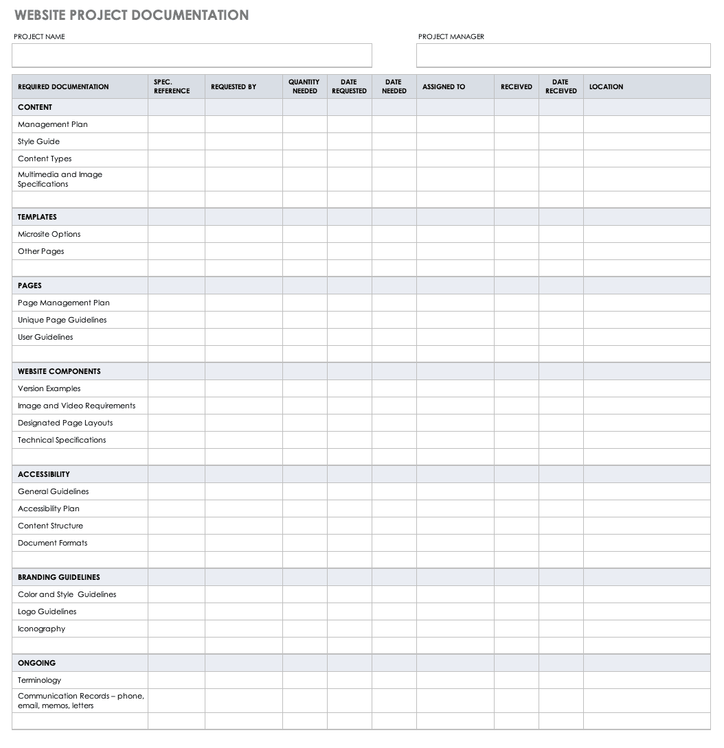 Website Project Documentation Template