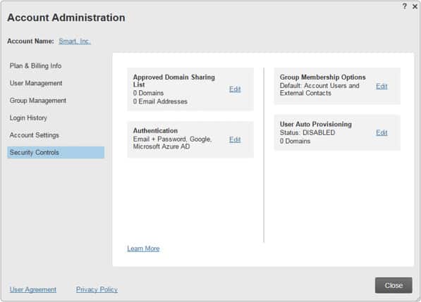 smartsheet security controls