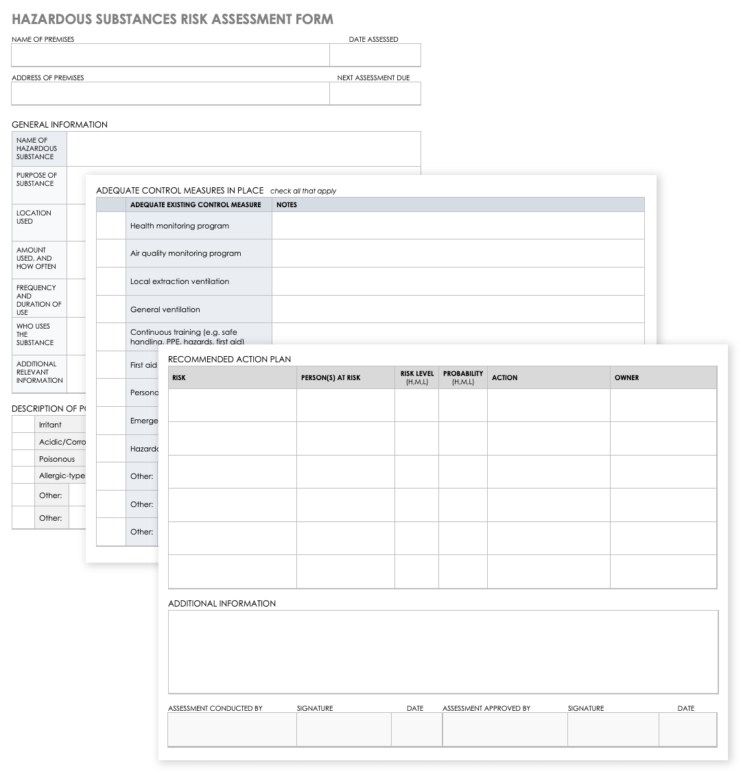 Hazardous Substances Risk Assessment Form