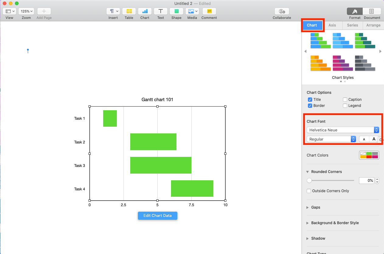 customize Chart Font