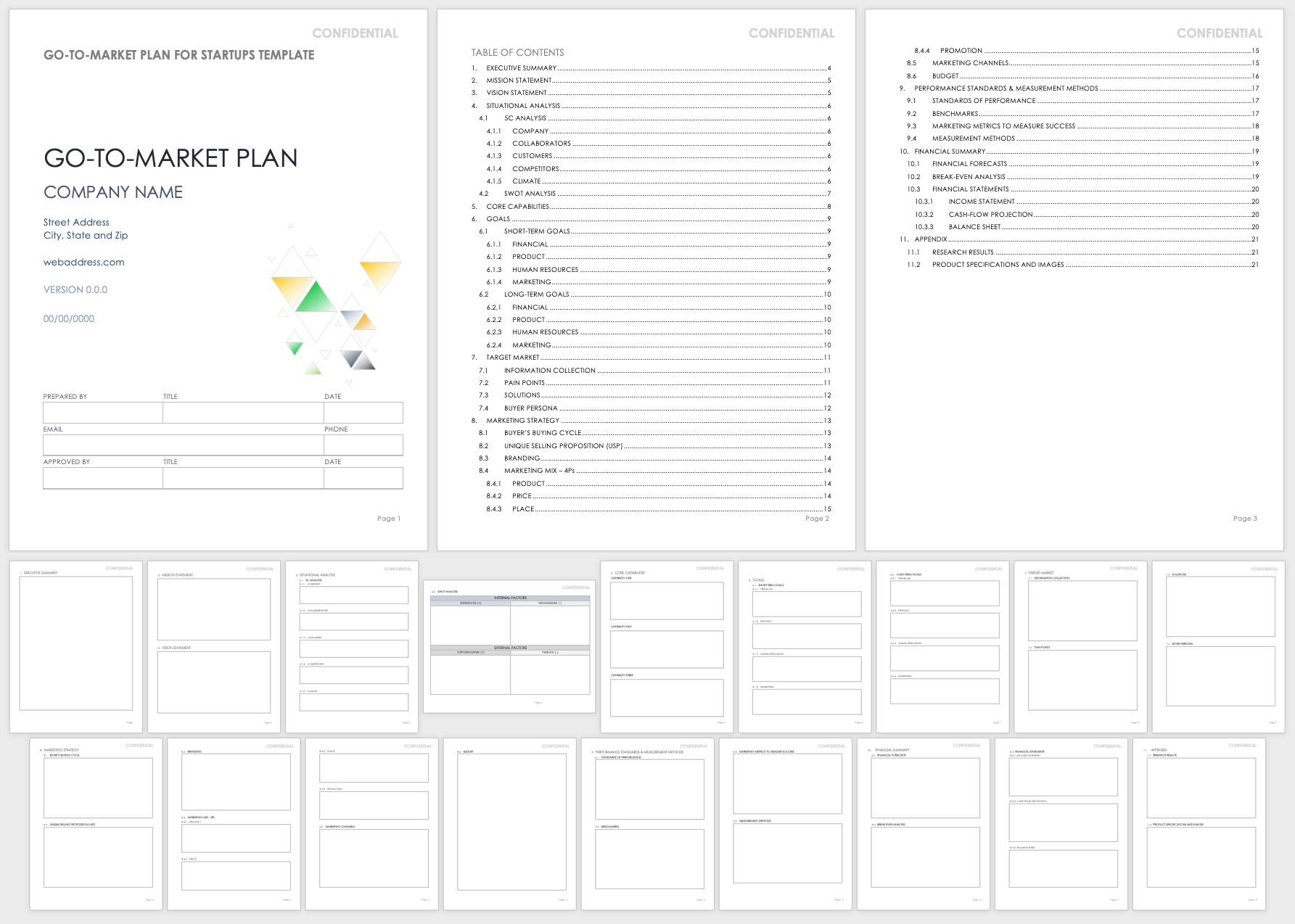 Go To Market Plan for Startup Template