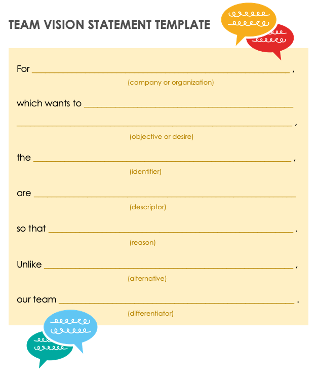 Team Vision Statement Template