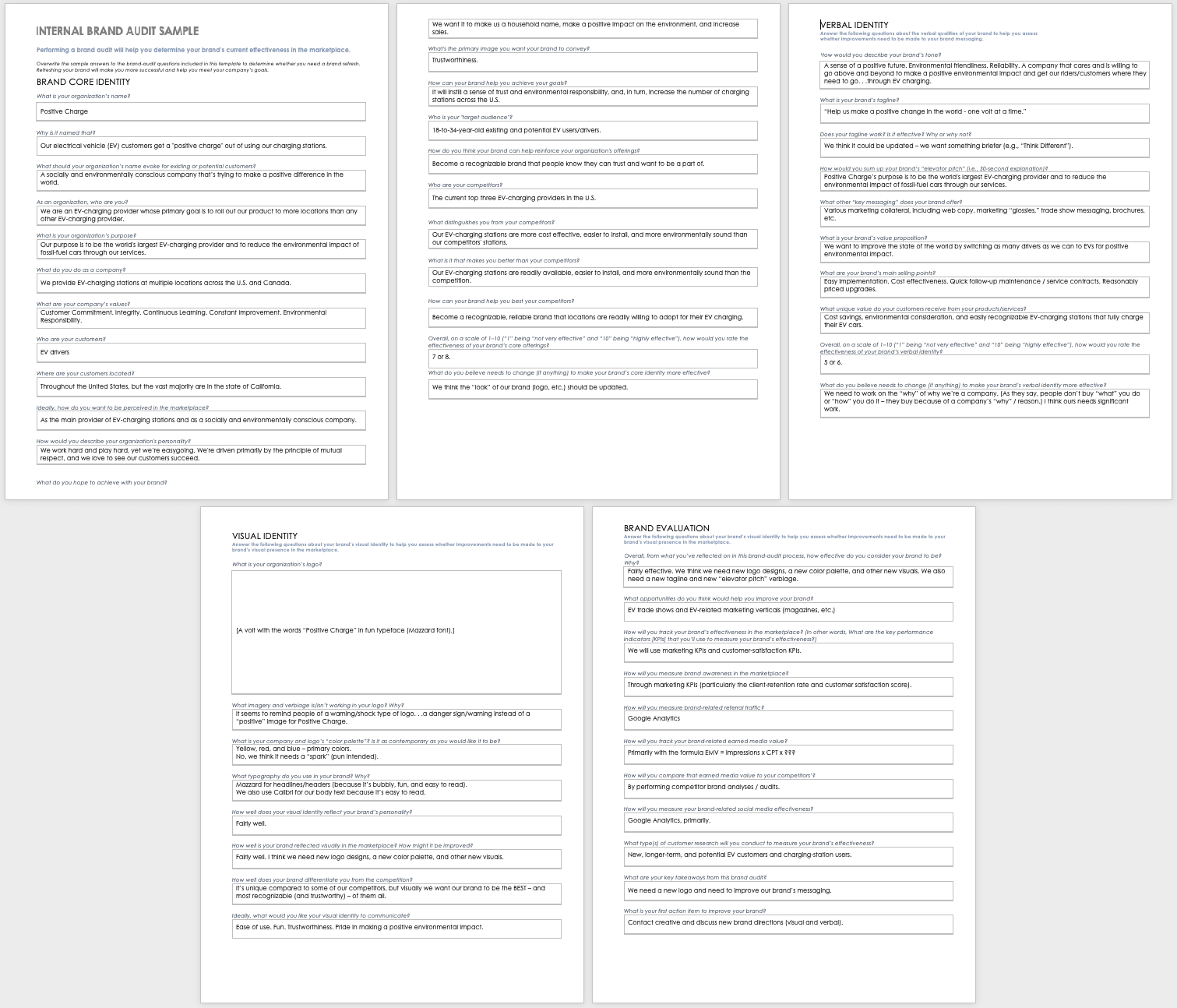 Internal Brand Audit Sample Template