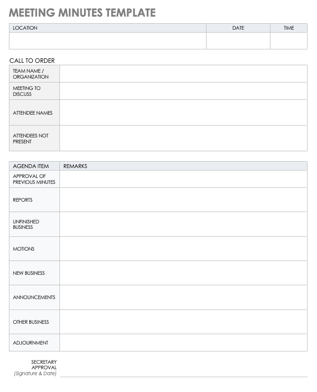 Meeting Minutes Template