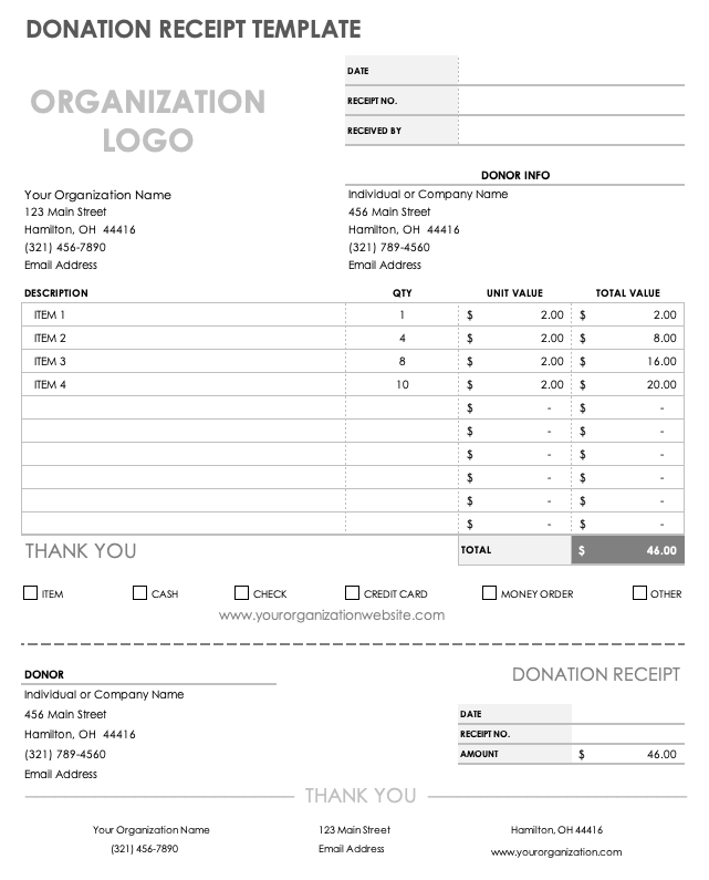 Donation Receipt Template