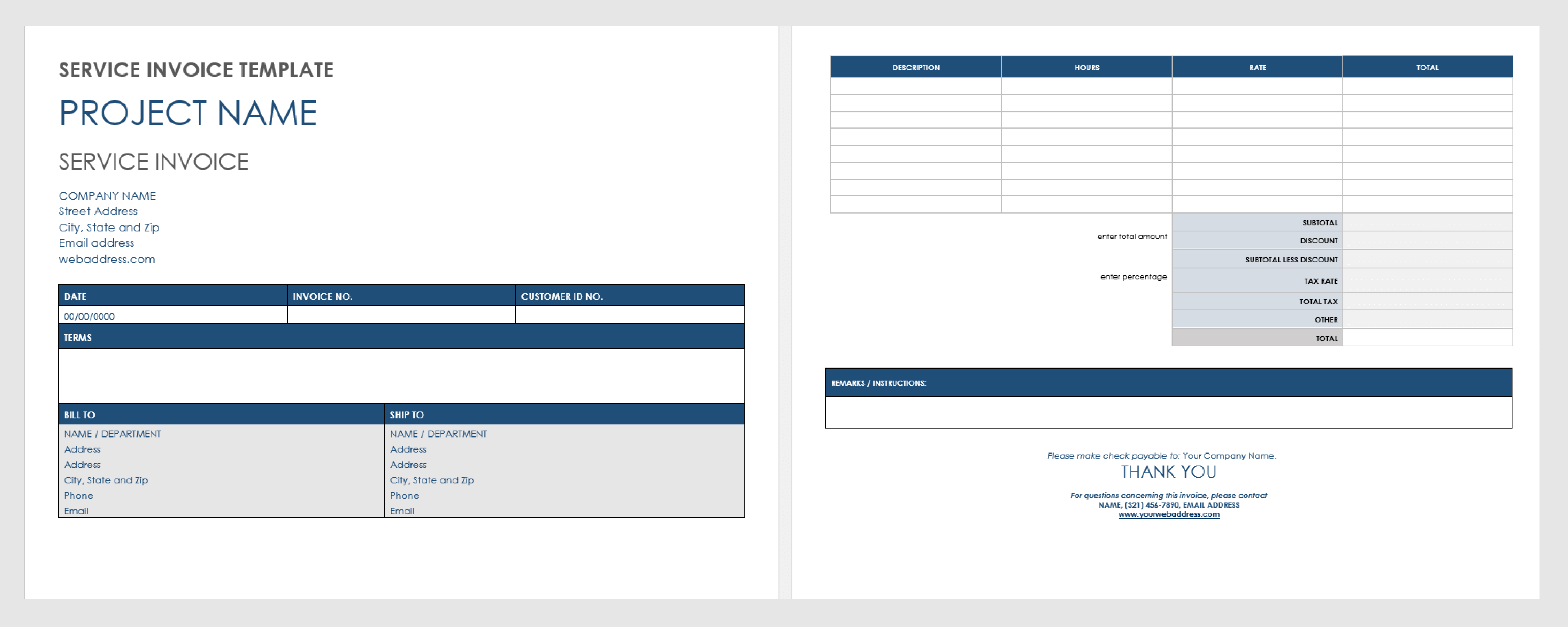 Service Invoice Template