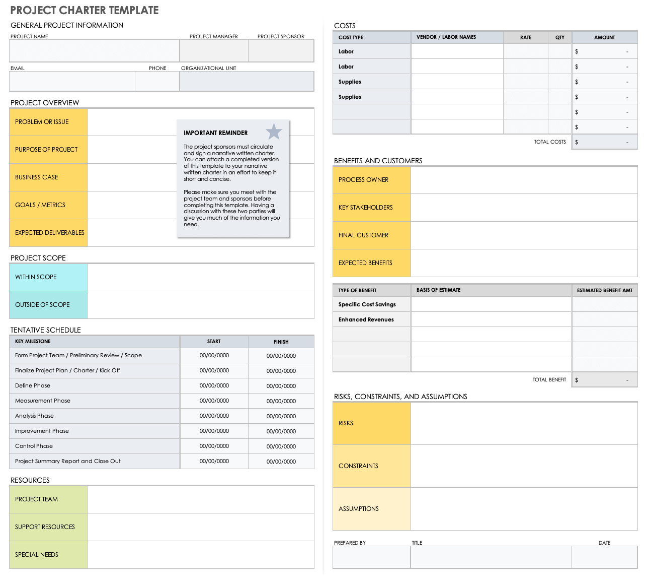 Project Charter Template