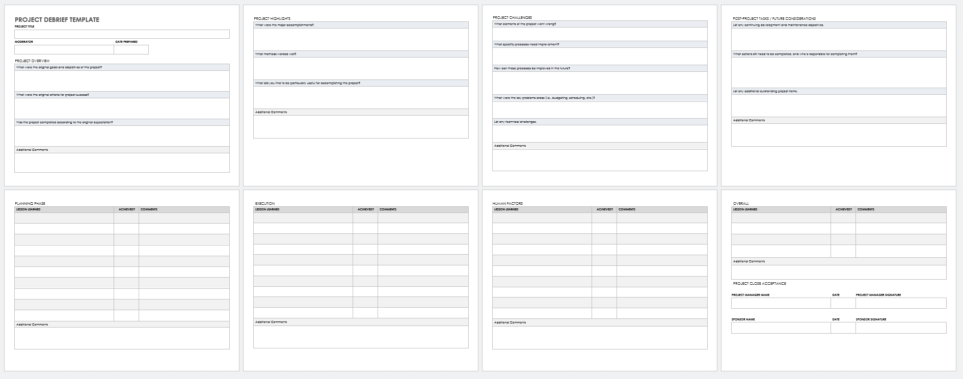 Project Debrief Template