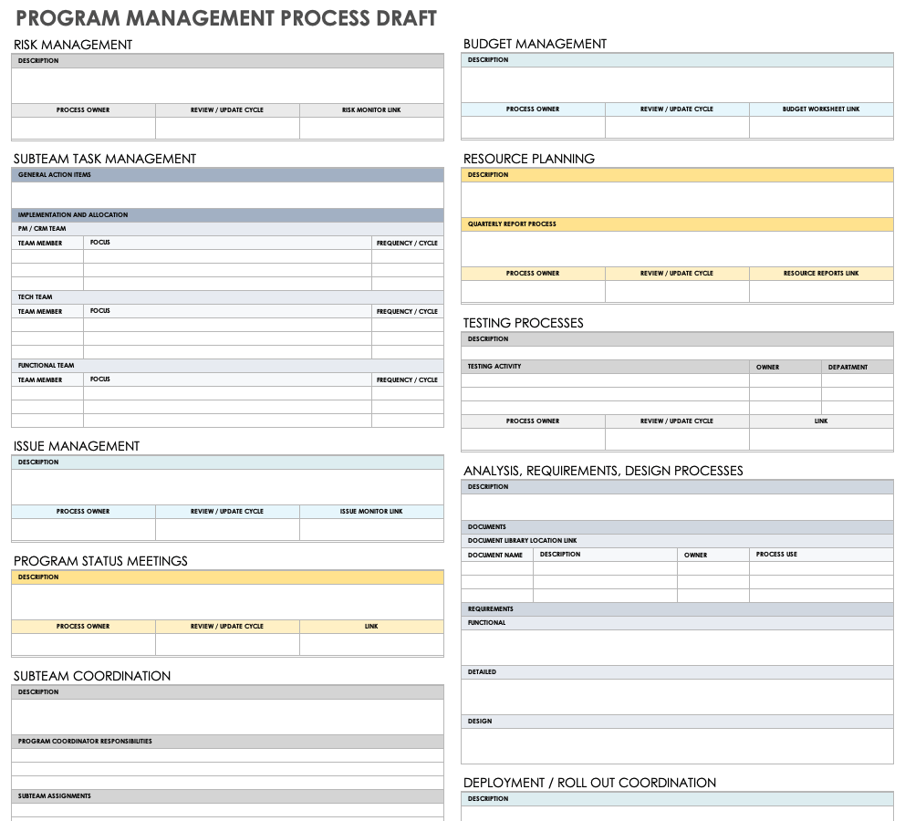 Program Management Process Draft Template