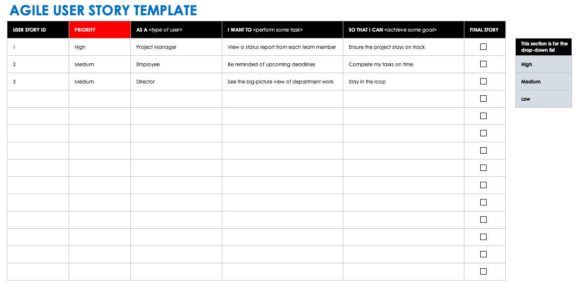 Agile User Story Template