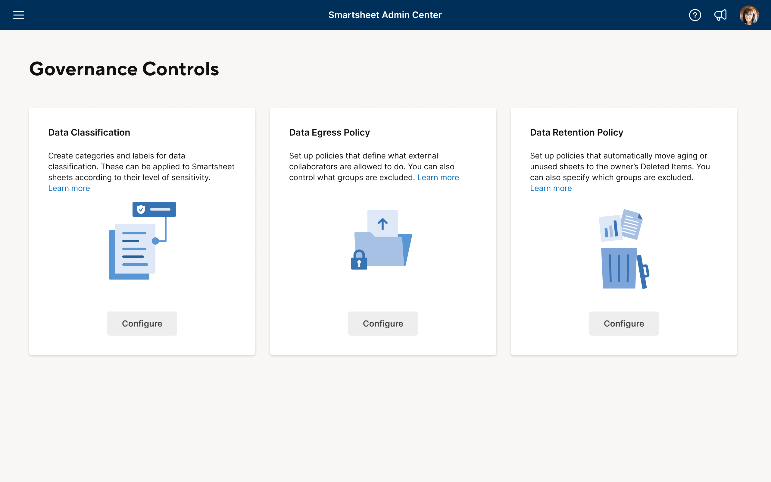 Smartsheet governance controls