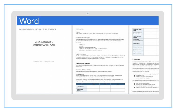 Project Implementation Plan Word Template 