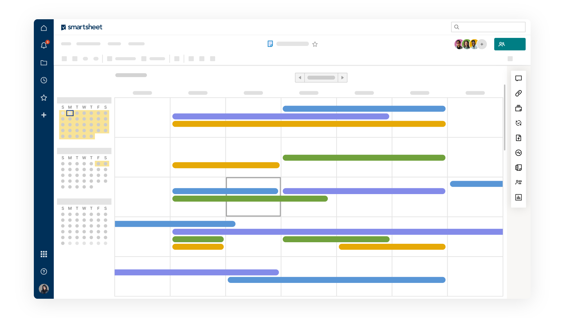 Smartsheet calendar view