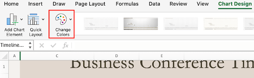 Excel template project timeline change colors