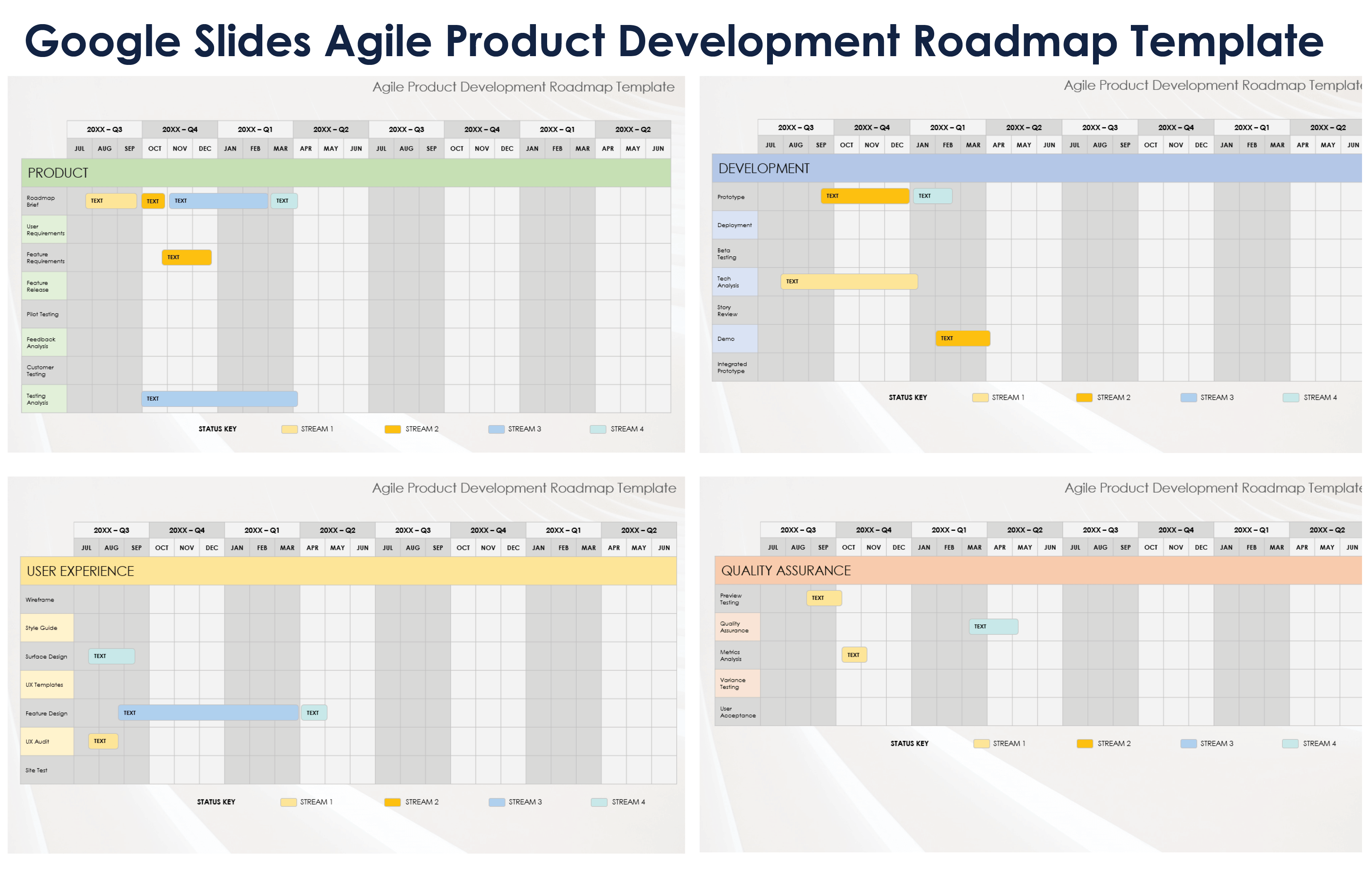 Google Slides Agile Product Development Roadmap Template