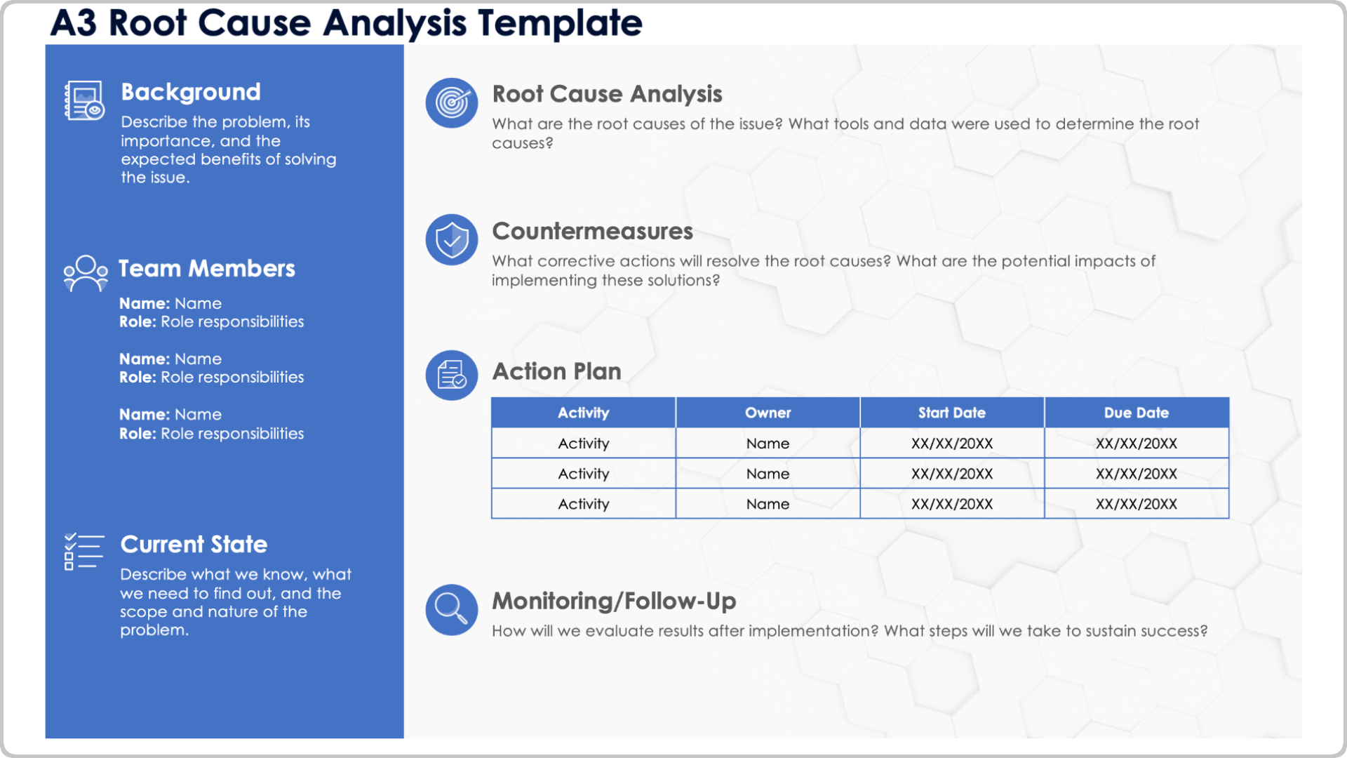 A3 Root Cause Analysis Template