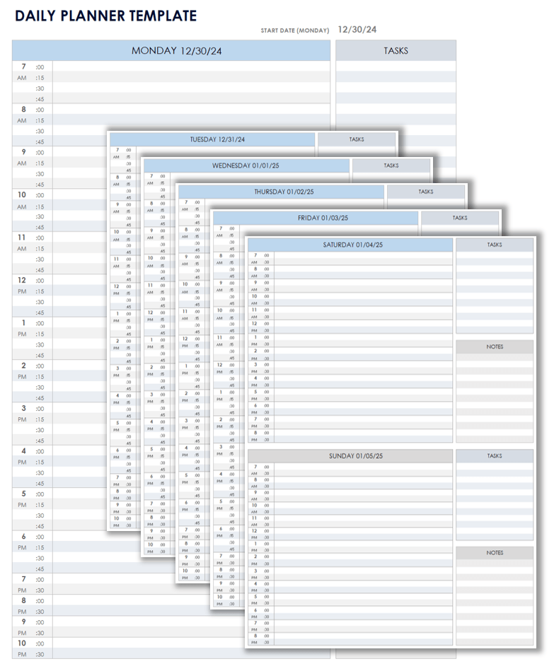 Daily Planner Template 2025