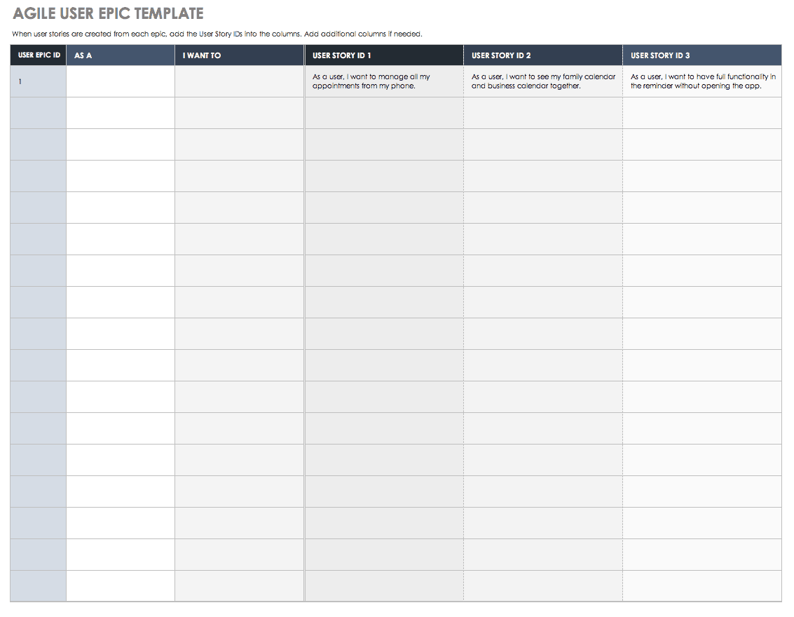 Agile User Epic Template