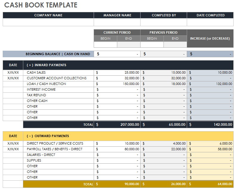 Cash Book Template