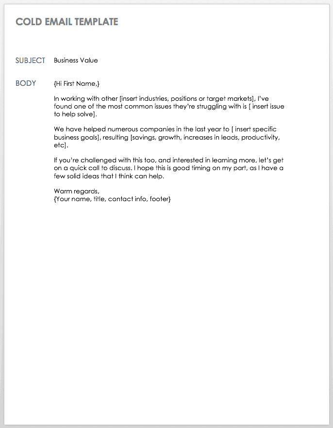 Cold Email Template