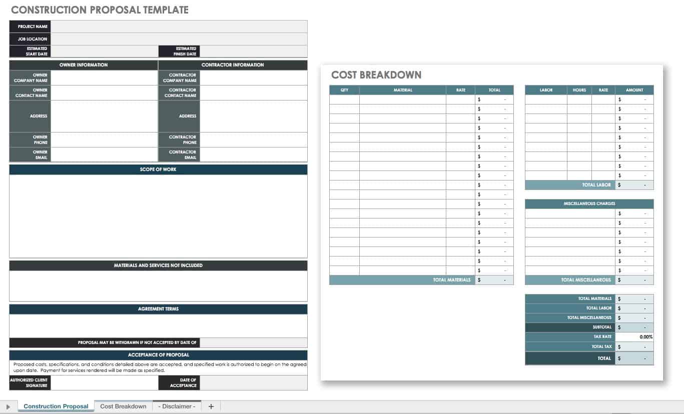 Construction Proposal Template