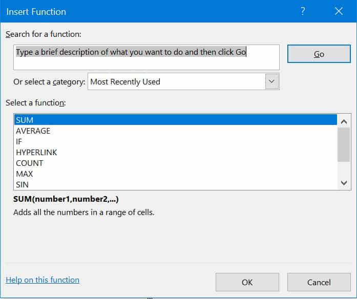 Functions Argument Box