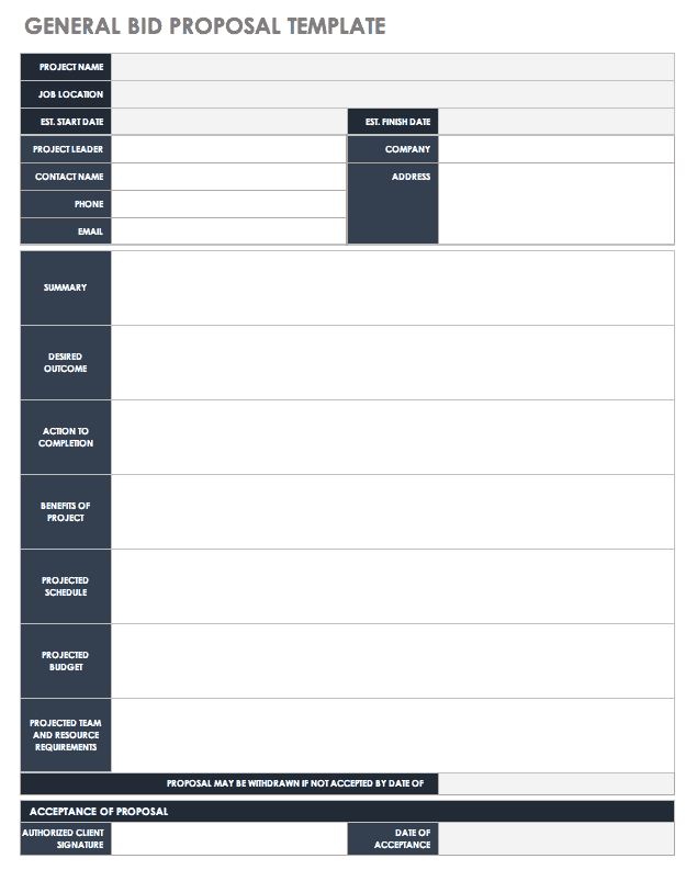 General Bid Proposal Template