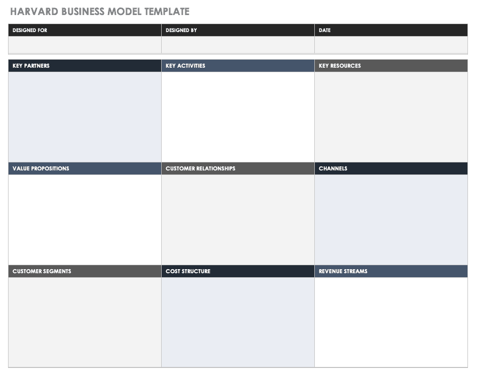 Harvard Business Model Template