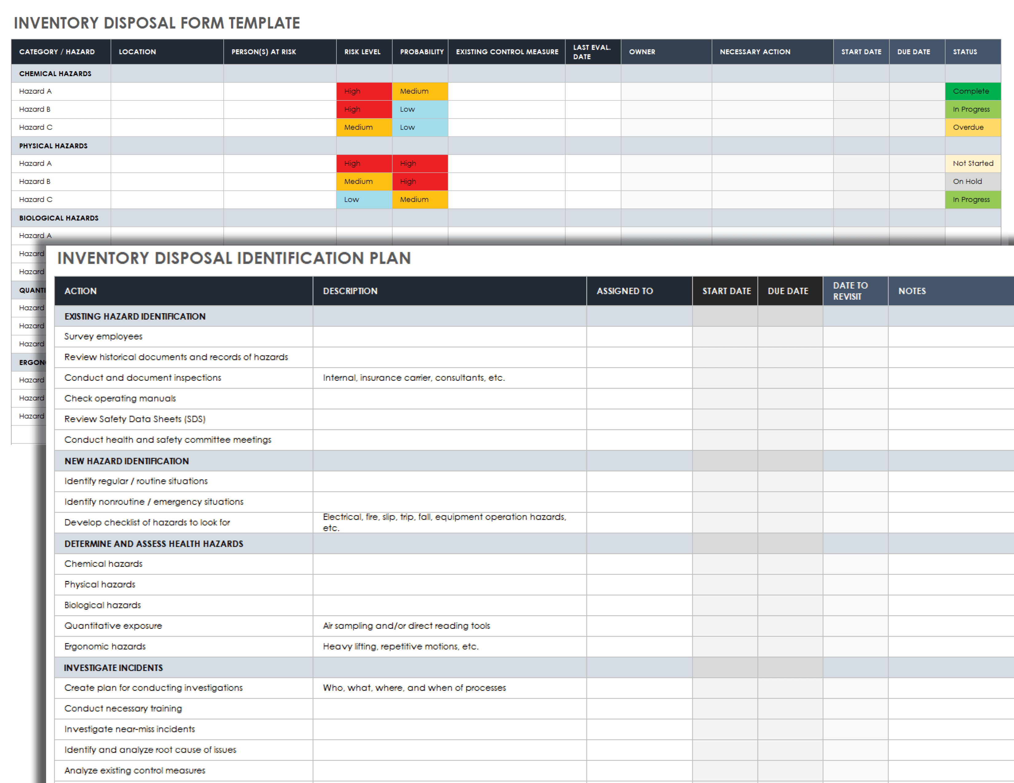 Inventory Disposal Form Template