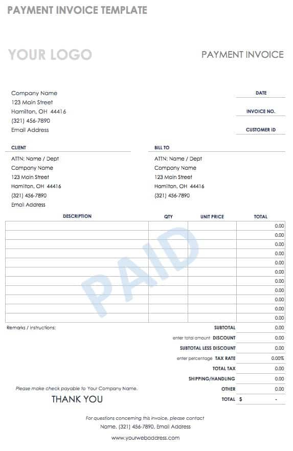 Payment Invoice Template