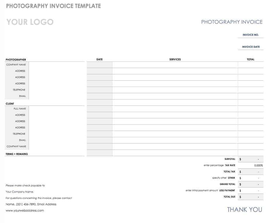 Photography Invoice Template