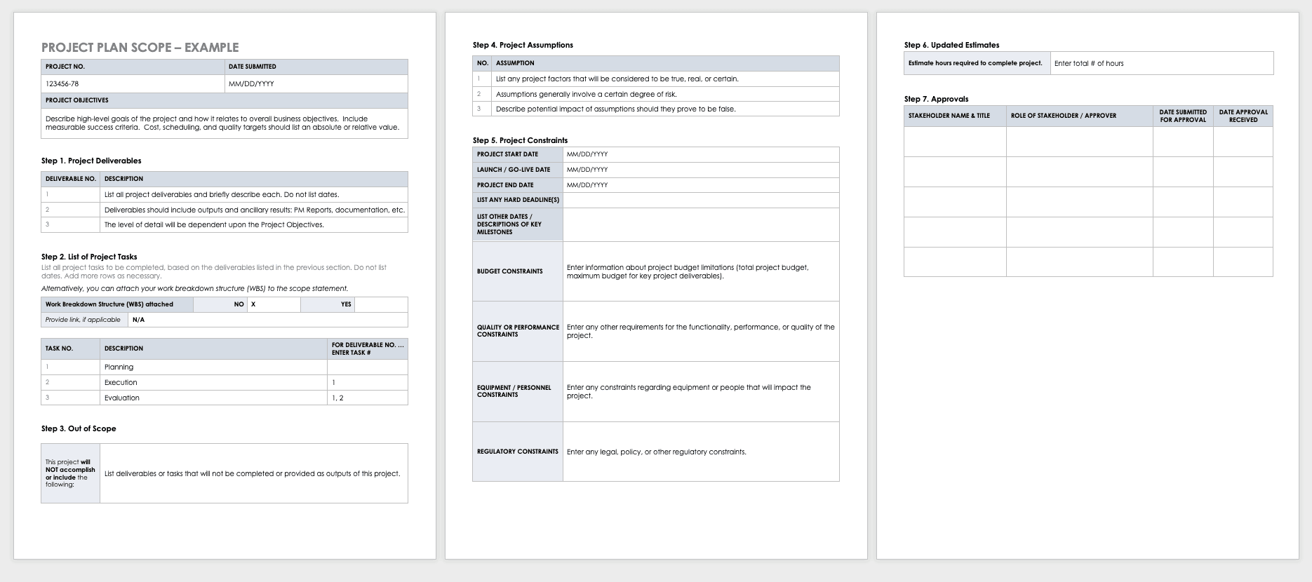 Project Plan Scope Example