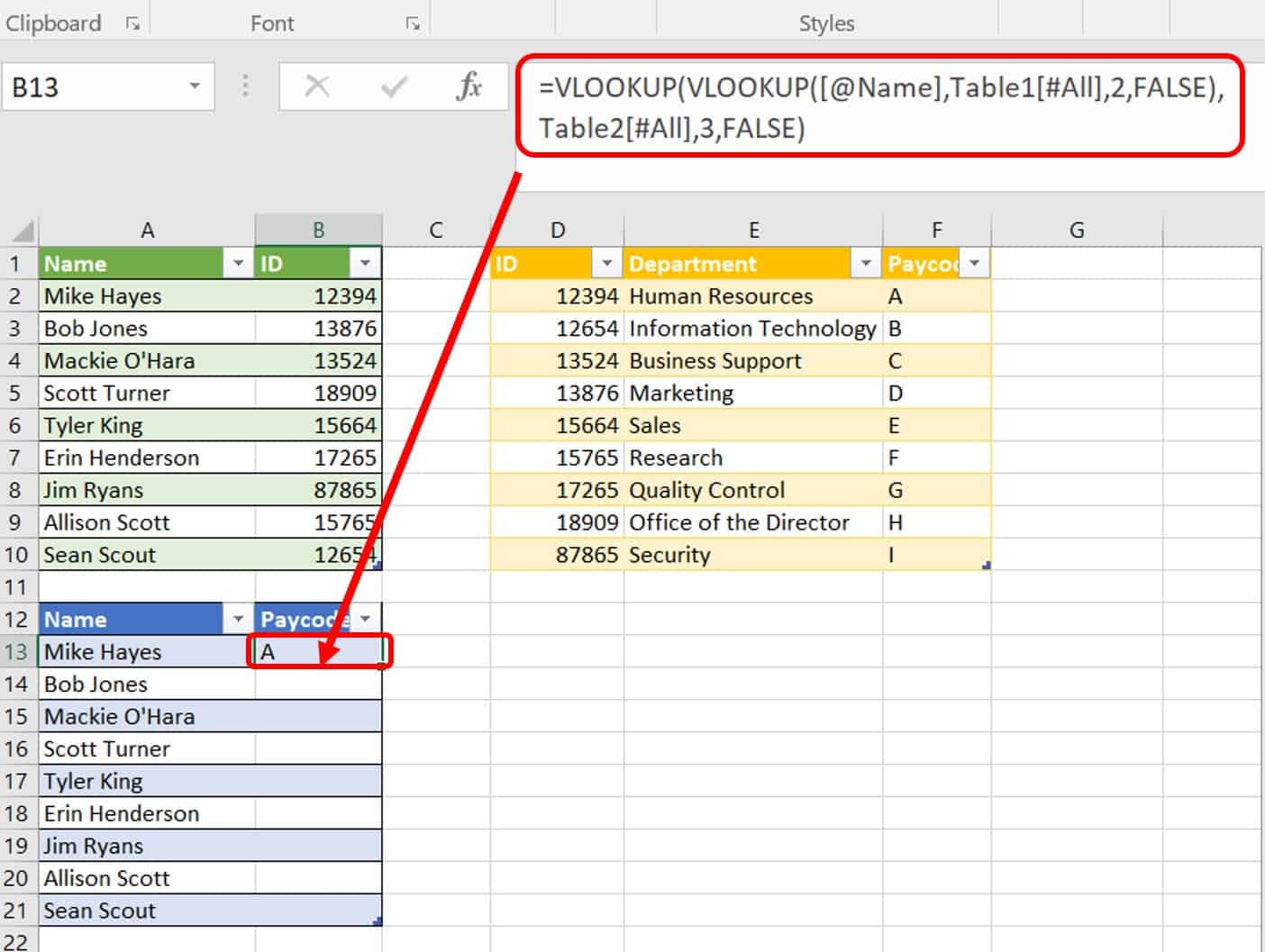 VLOOKUP multiple criteria formula