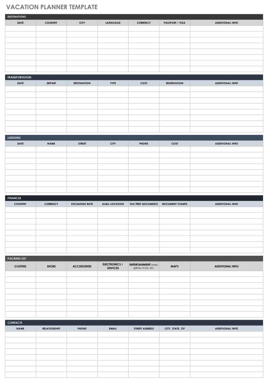 Vacation Planner Template