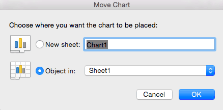 How to move an Excel chart