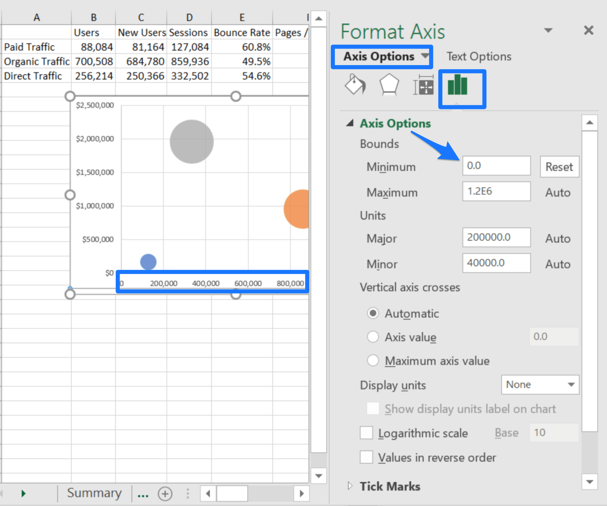 Bubble Chart Image Axis Options 2