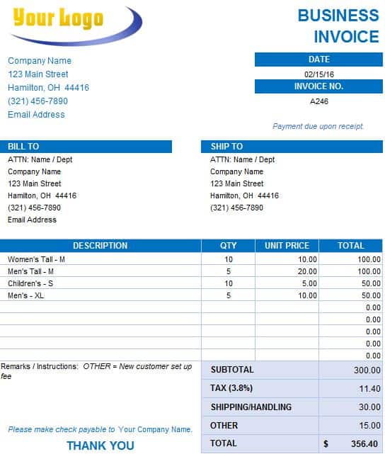 Business Invoice Template