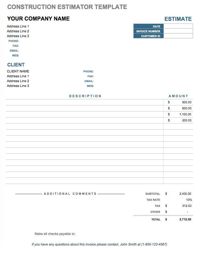 Construction-Estimator-Template